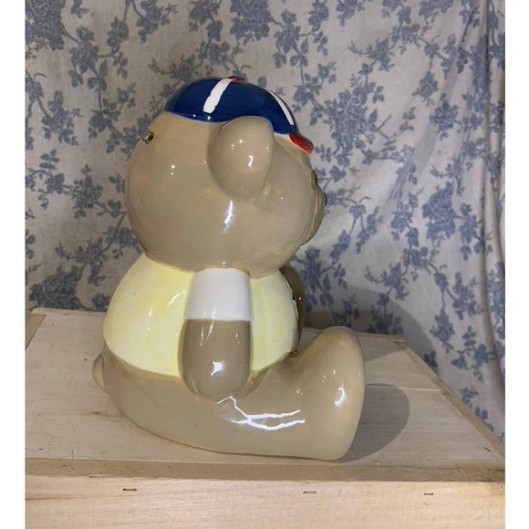 C.R. Gibston Ceramic Bear Bank Baseball Cap Star - Picture 4 of 7